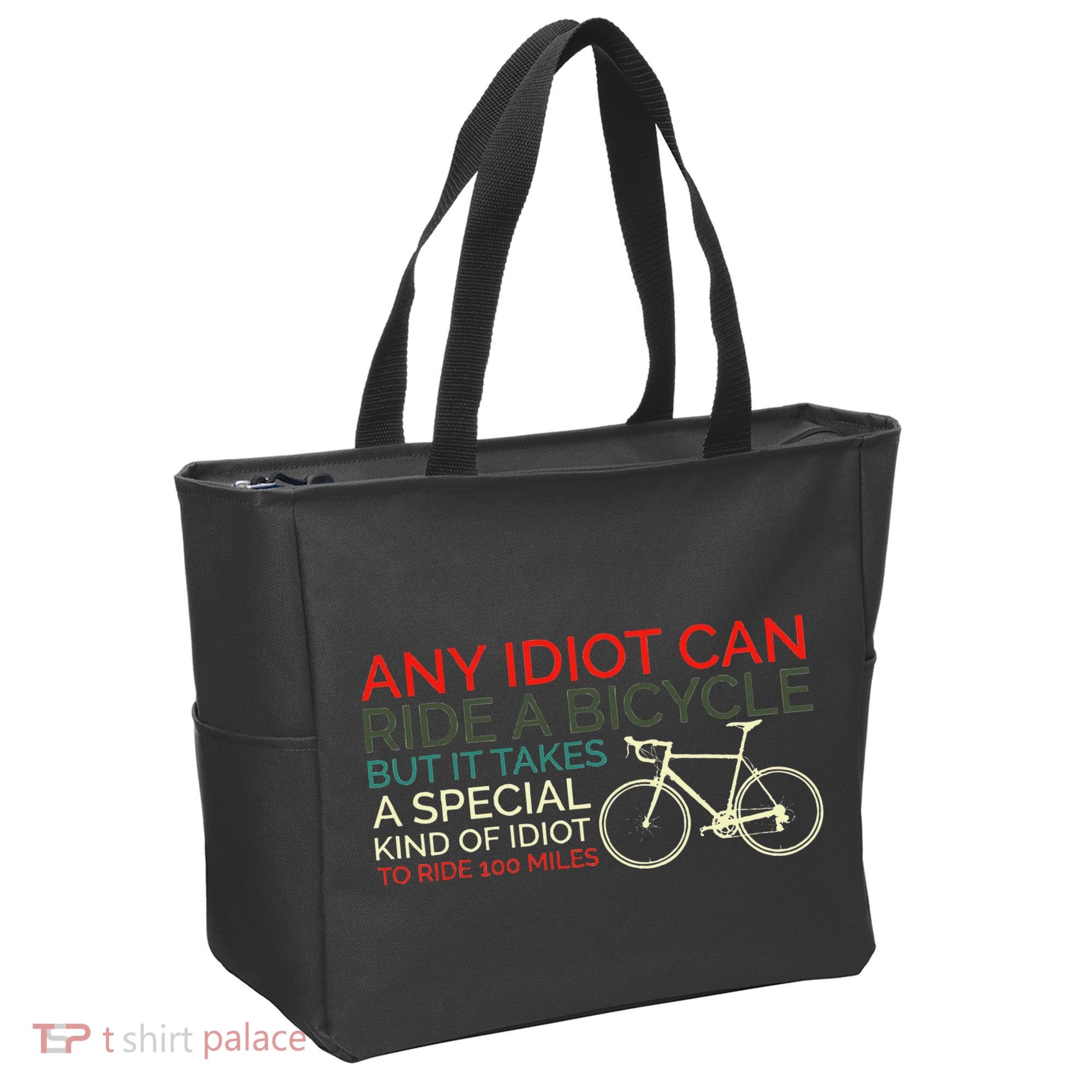 Bike Cyclist Any Idiot Can Ride A Bicycle Funny Tote Bag