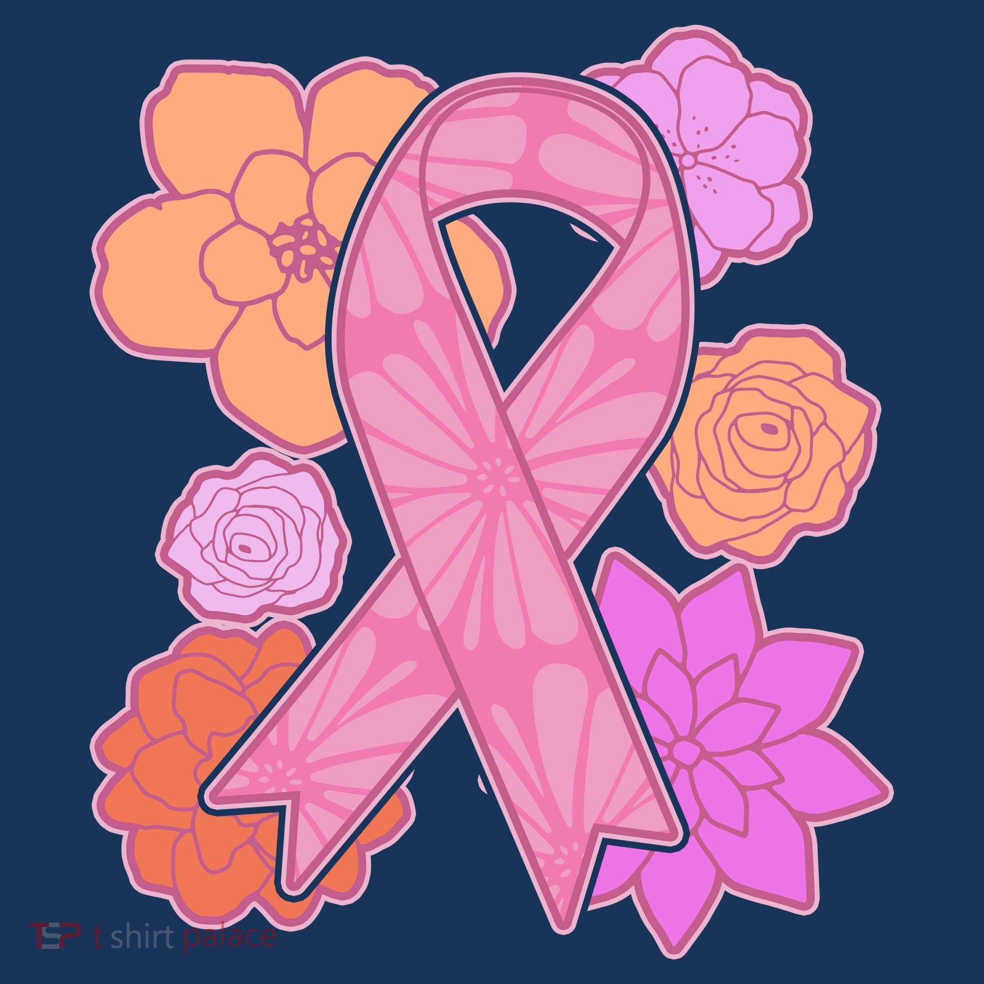 Breast Cancer Awareness Floral Flowers Ribbon Kids Sweatshirt
