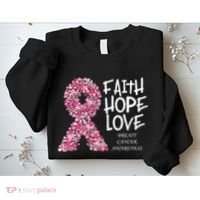 Breast Cancer Awareness Faith Love Hope Pink Ribbon Sweatshirt thumb 2
