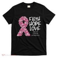 Breast Cancer Awareness Faith Love Hope Pink Ribbon T-Shirt thumb 0