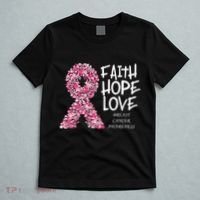 Breast Cancer Awareness Faith Love Hope Pink Ribbon T-Shirt thumb 5