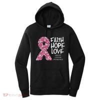 Breast Cancer Awareness Faith Love Hope Pink Ribbon Women's Hoodie thumb 0