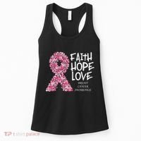 Breast Cancer Awareness Faith Love Hope Pink Ribbon Women's Tank Top thumb 0
