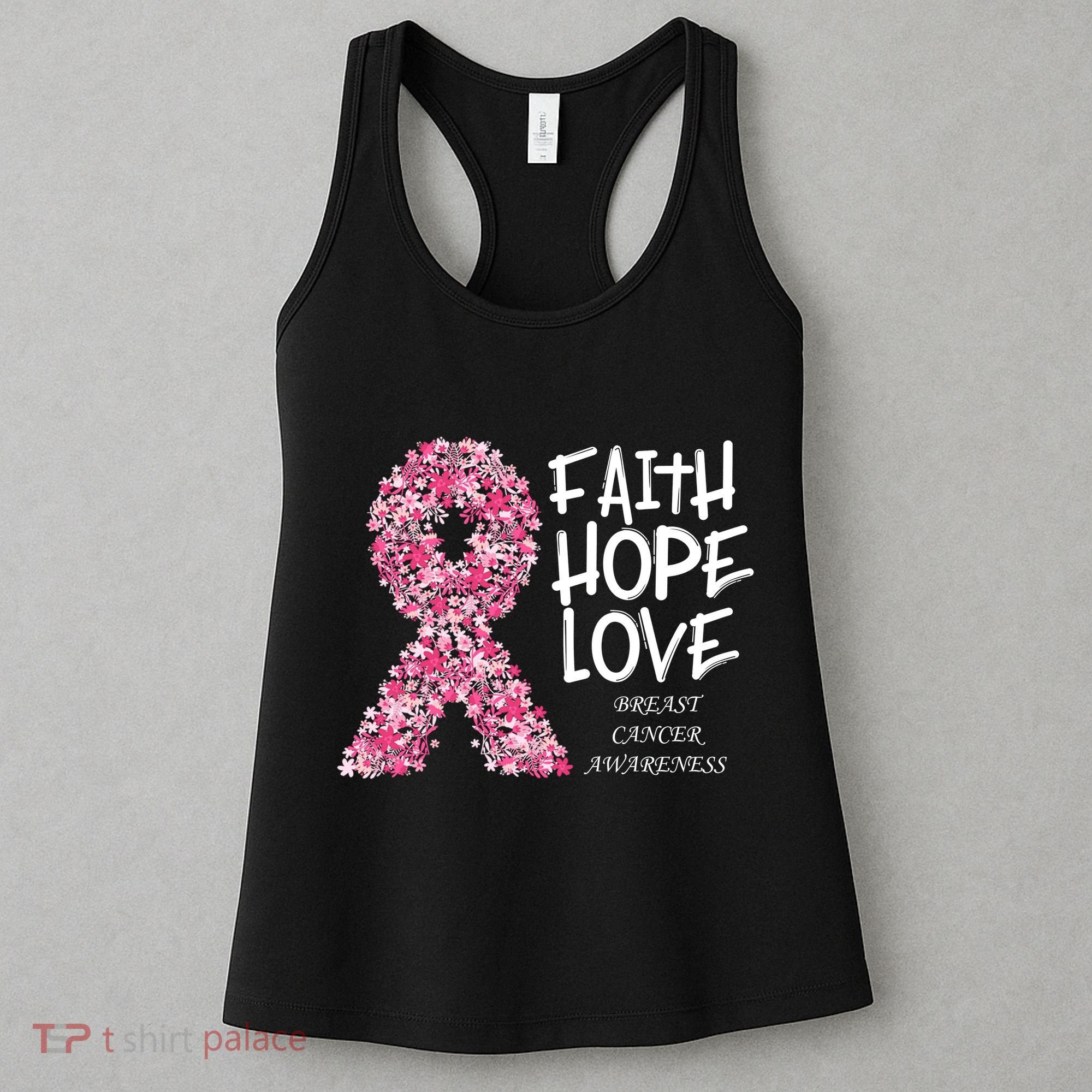 Breast Cancer Awareness Faith Love Hope Pink Ribbon Women's Tank Top