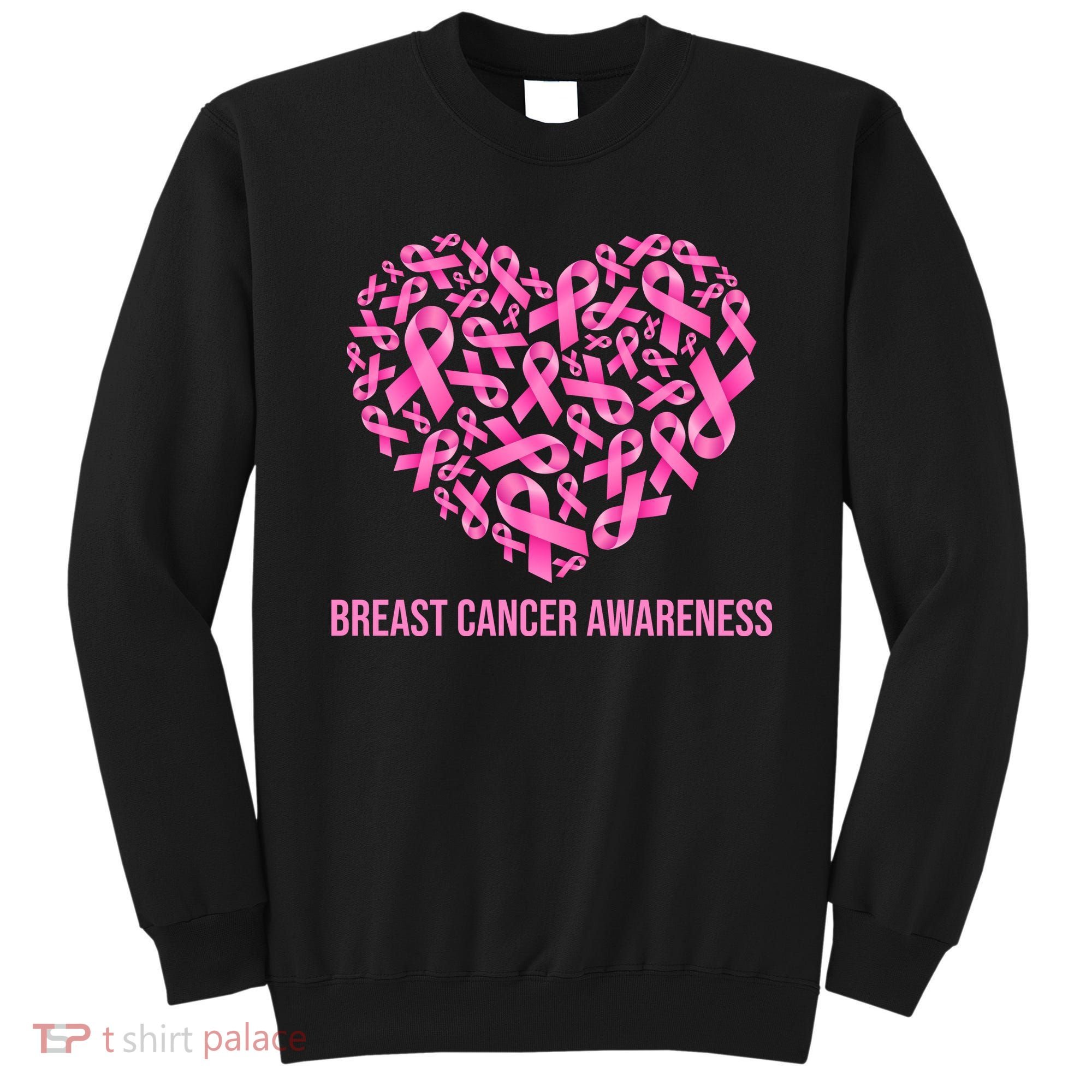 Breast Cancer Awareness Pink Ribbon Heart Sweatshirt