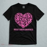 Breast Cancer Awareness Pink Ribbon Heart T-Shirt thumb 5