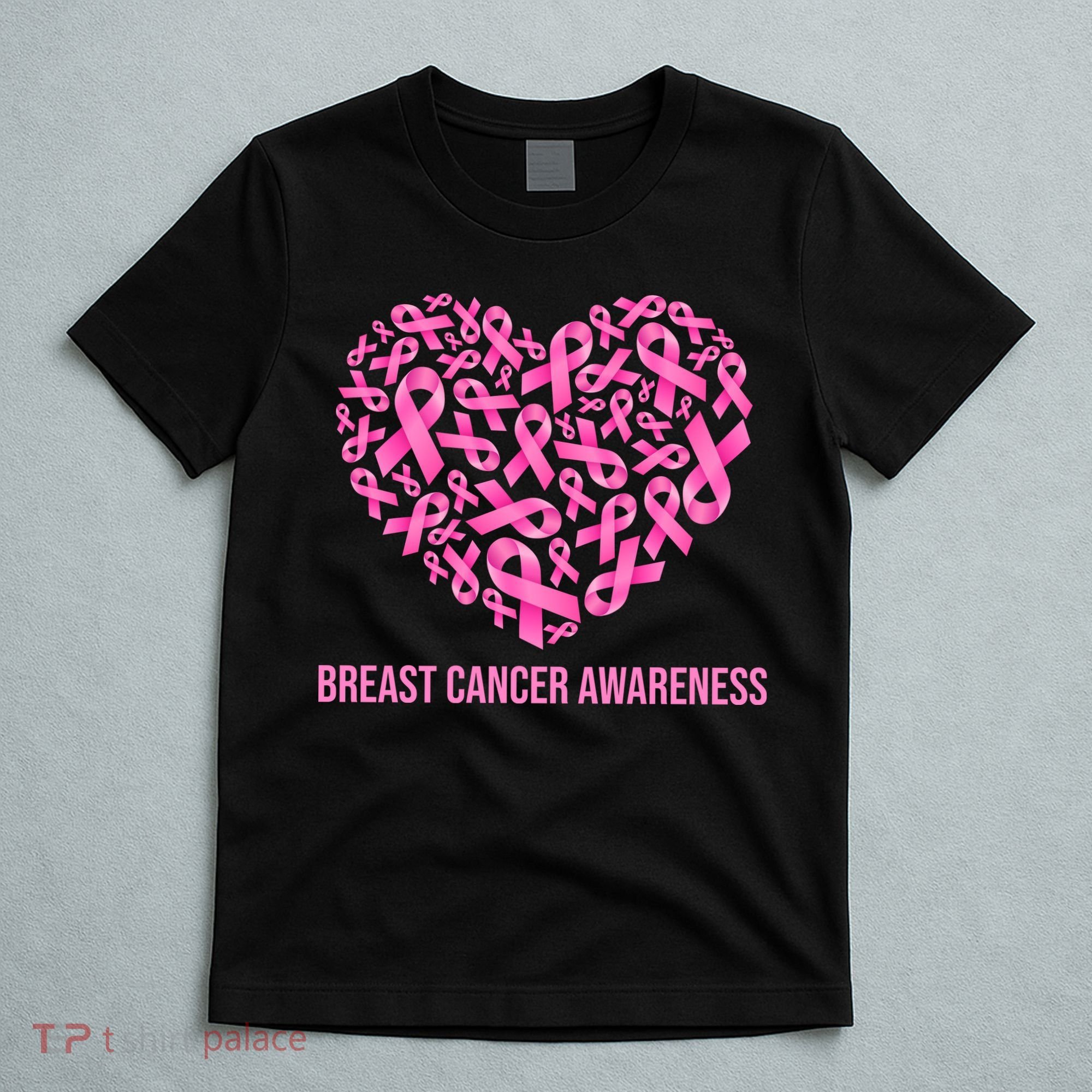 Breast Cancer Awareness Pink Ribbon Heart T-Shirt