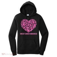 Breast Cancer Awareness Pink Ribbon Heart Women's Hoodie thumb 0