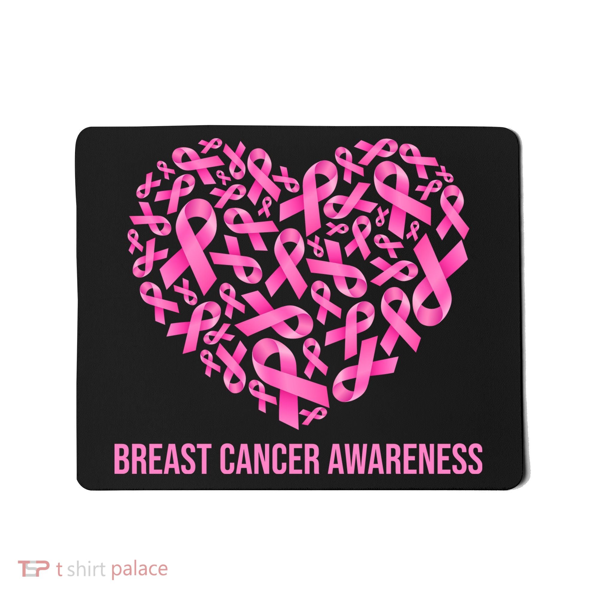 Breast Cancer Awareness Pink Ribbon Heart Mousepad