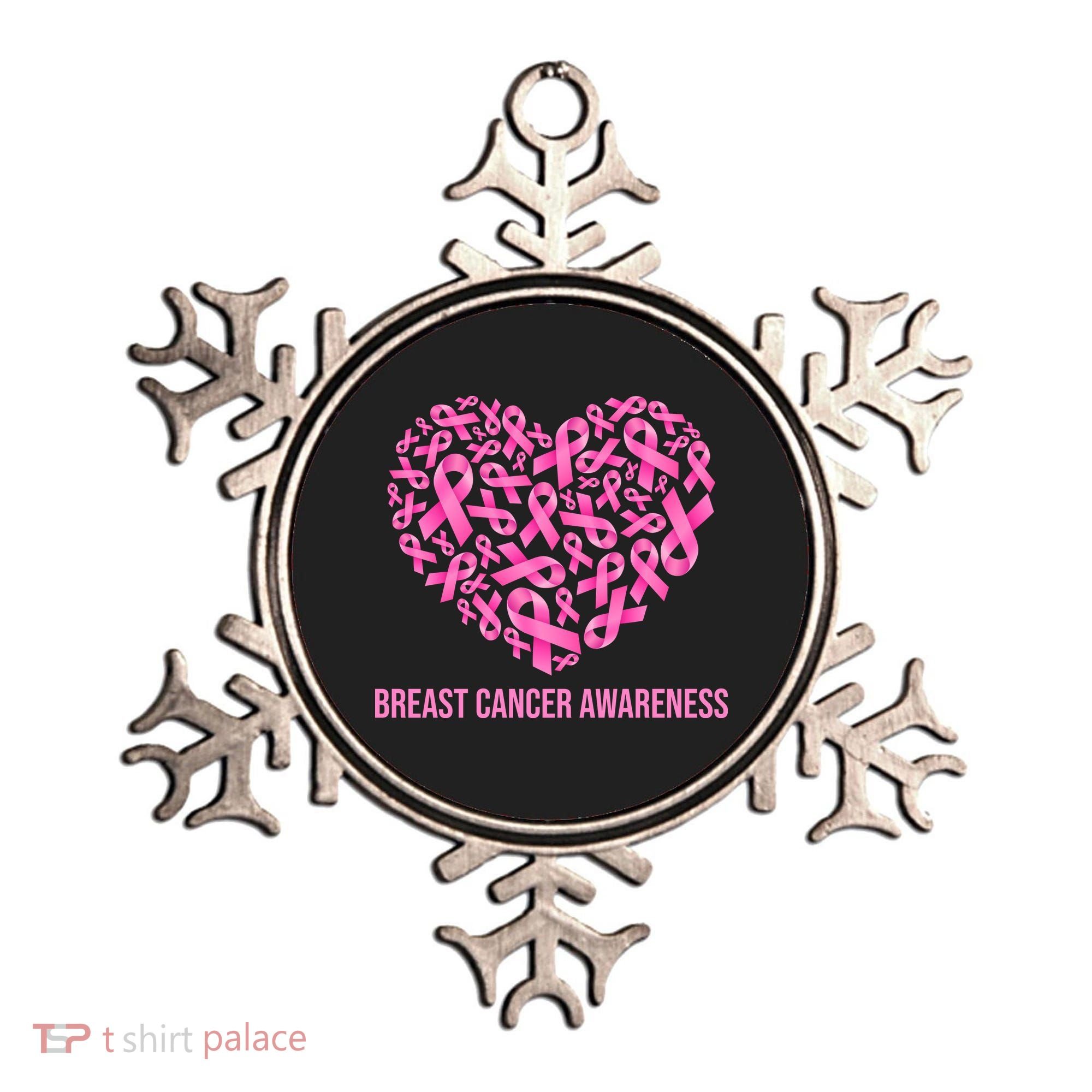 Breast Cancer Awareness Pink Ribbon Heart Ornament