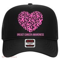 Breast Cancer Awareness Pink Ribbon Heart Hat thumb 0