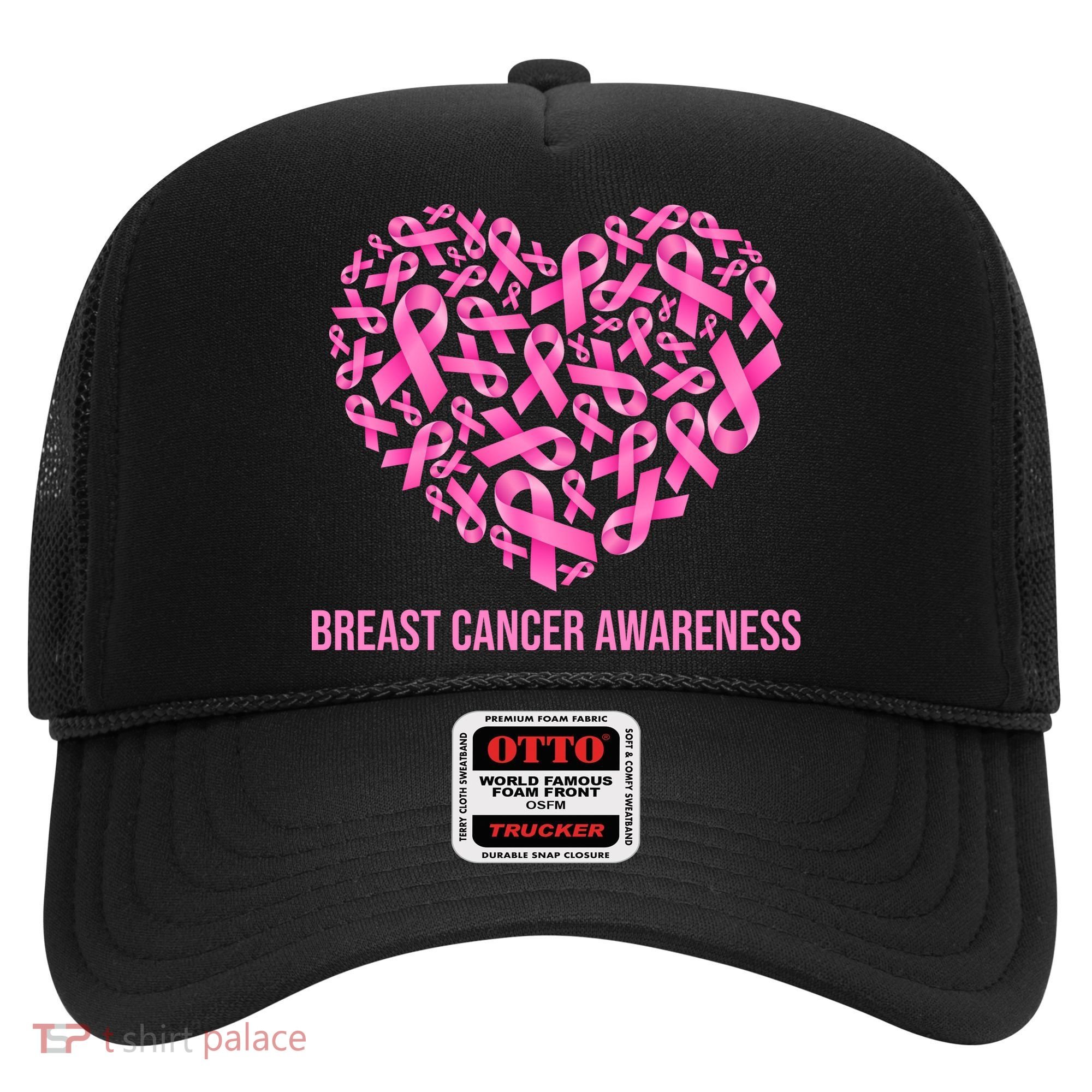 Breast Cancer Awareness Pink Ribbon Heart Hat