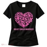 Breast Cancer Awareness Pink Ribbon Heart Women's T-Shirt thumb 0
