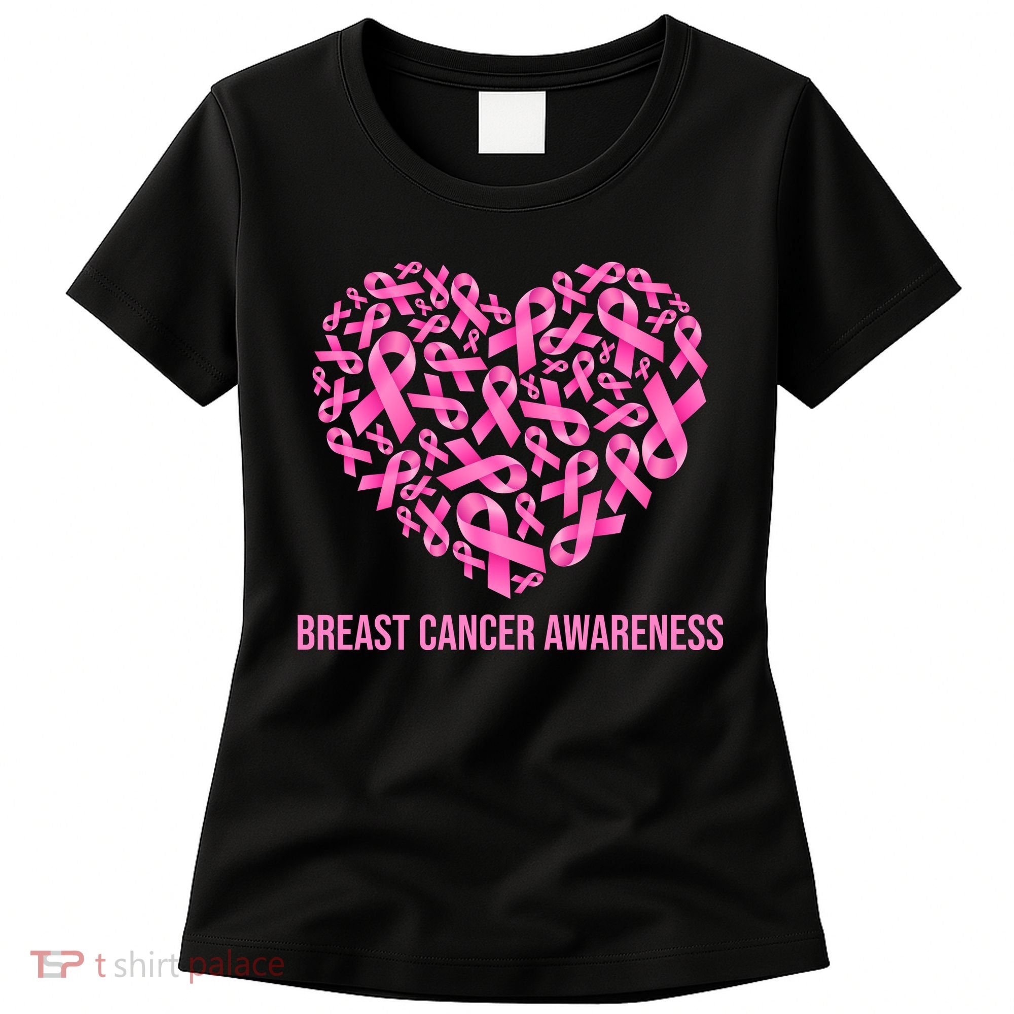 Breast Cancer Awareness Pink Ribbon Heart Women's T-Shirt
