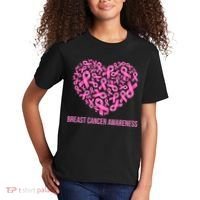 Breast Cancer Awareness Pink Ribbon Heart Kids T-Shirt thumb 2