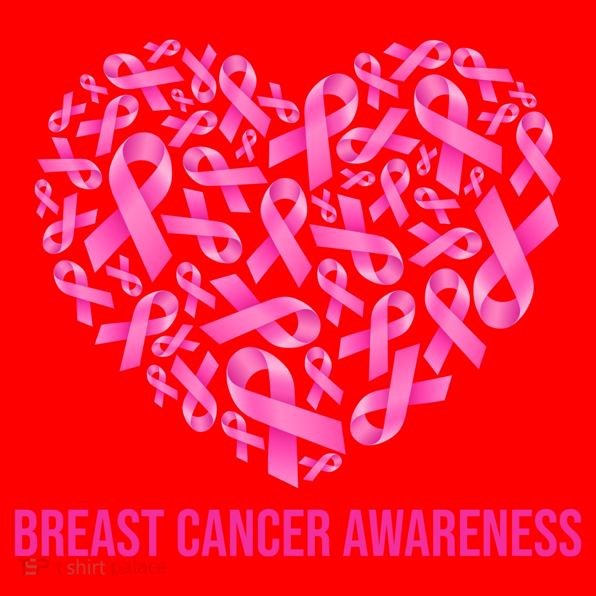 Breast Cancer Awareness Pink Ribbon Heart Santa Hat