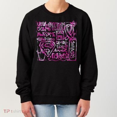 Breast Cancer Awareness Superhero Quotes Women's Sweatshirt
