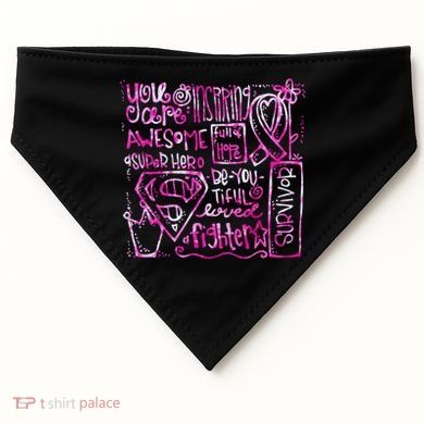 Breast Cancer Awareness Superhero Quotes USA-Made Doggie Bandana