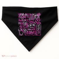 Breast Cancer Awareness Superhero Quotes USA-Made Doggie Bandana thumb 0