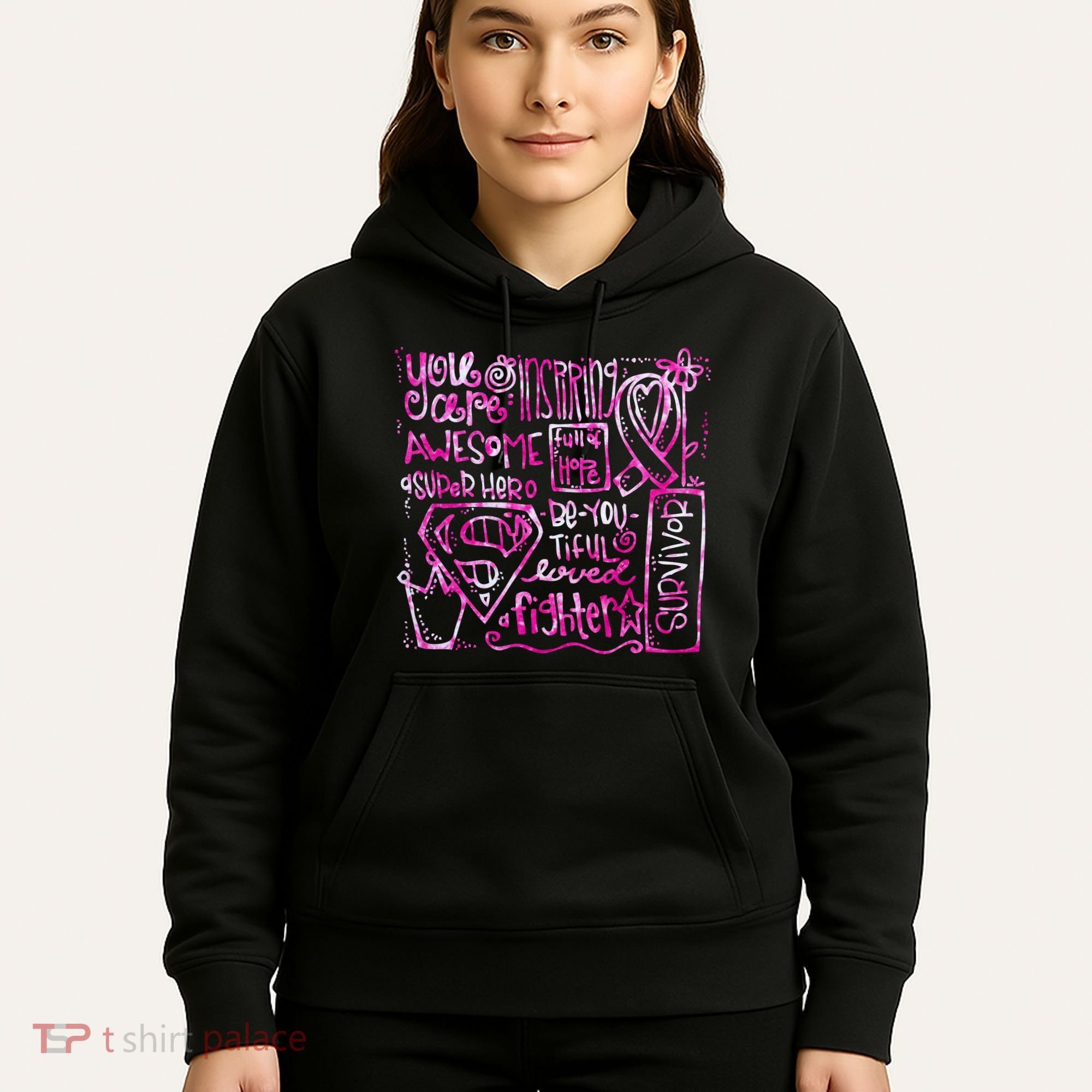 Breast Cancer Awareness Superhero Quotes Hoodie