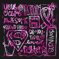 Breast Cancer Awareness Superhero Quotes Long Sleeve Shirt thumb 2