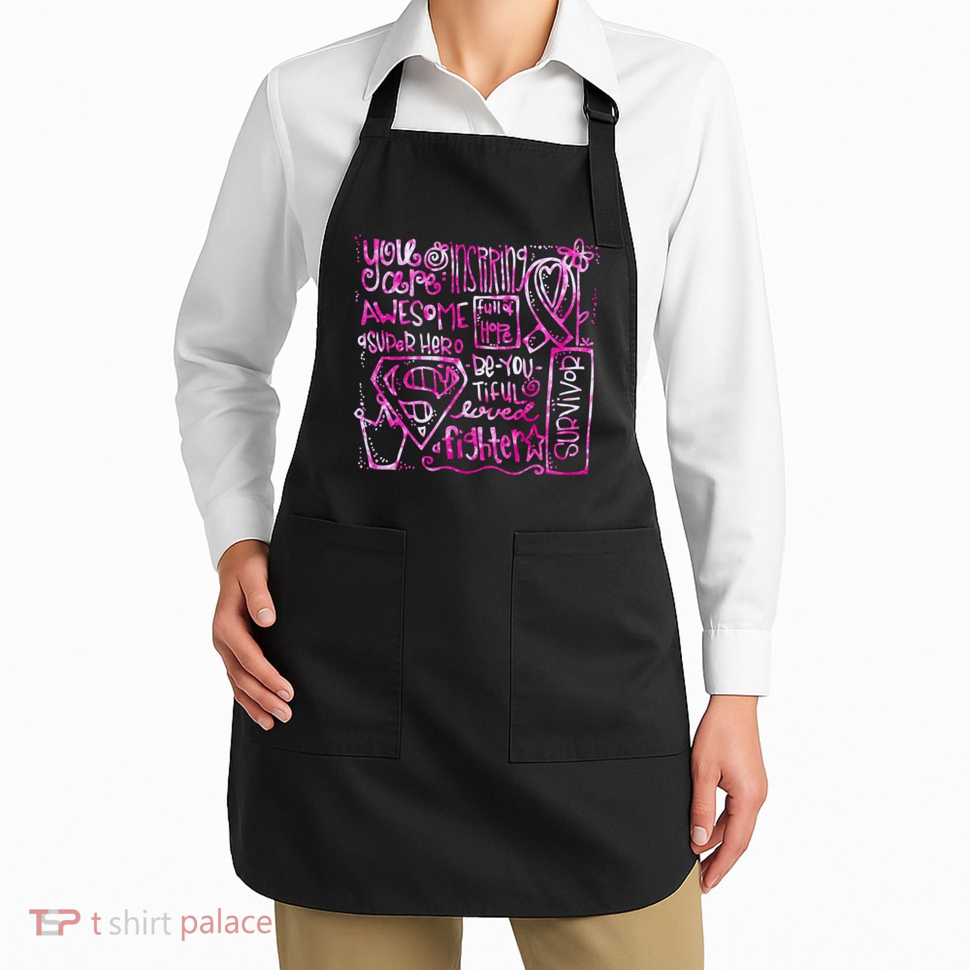Breast Cancer Awareness Superhero Quotes Apron