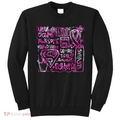 Breast Cancer Awareness Superhero Quotes Sweatshirt