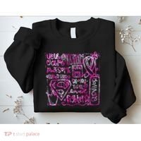 Breast Cancer Awareness Superhero Quotes Sweatshirt thumb 2