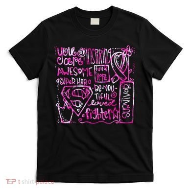 Breast Cancer Awareness Superhero Quotes T-Shirt