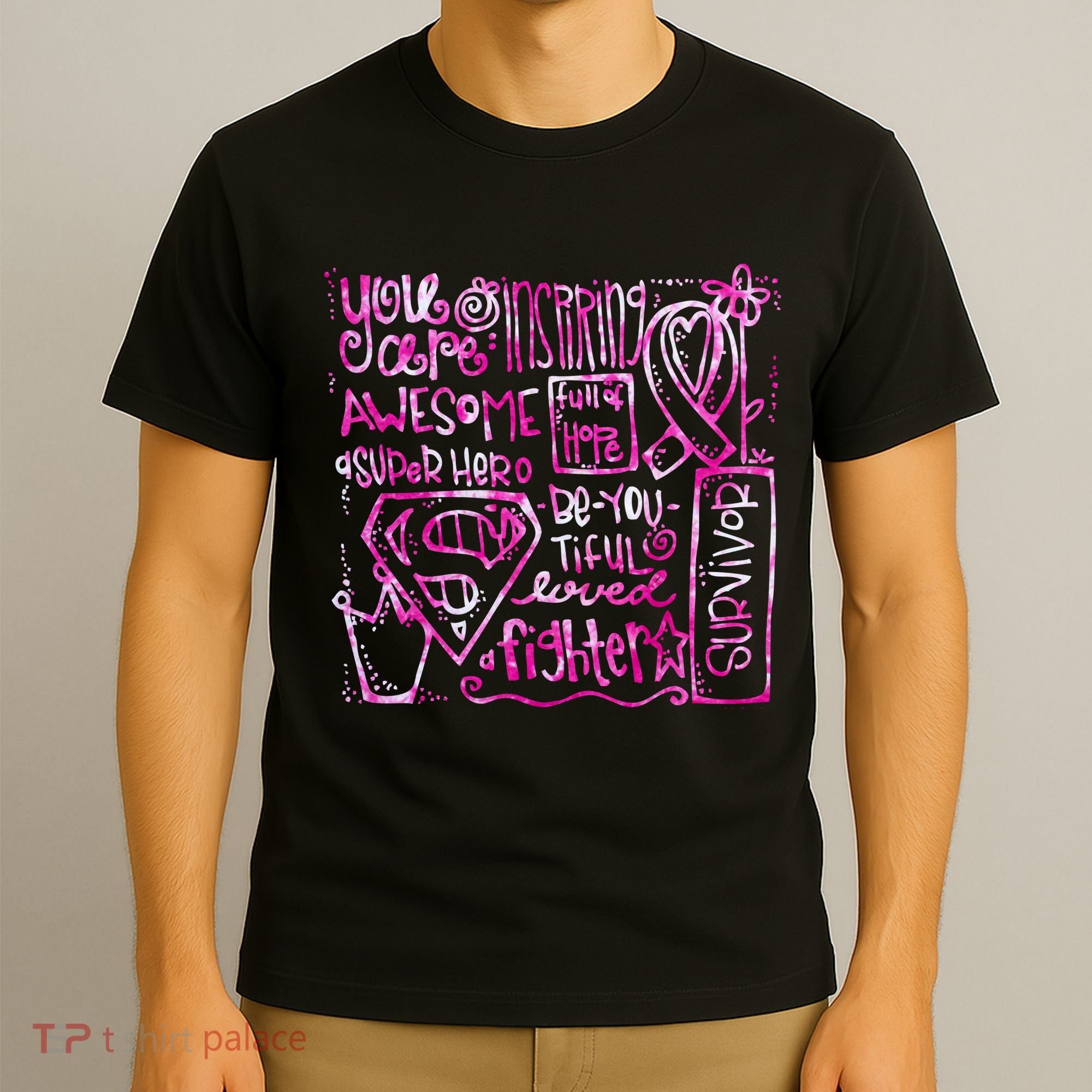 Breast Cancer Awareness Superhero Quotes T-Shirt