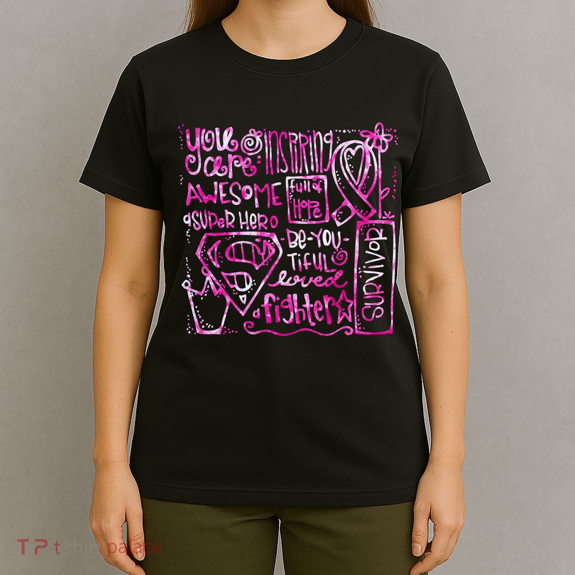 Breast Cancer Awareness Superhero Quotes T-Shirt
