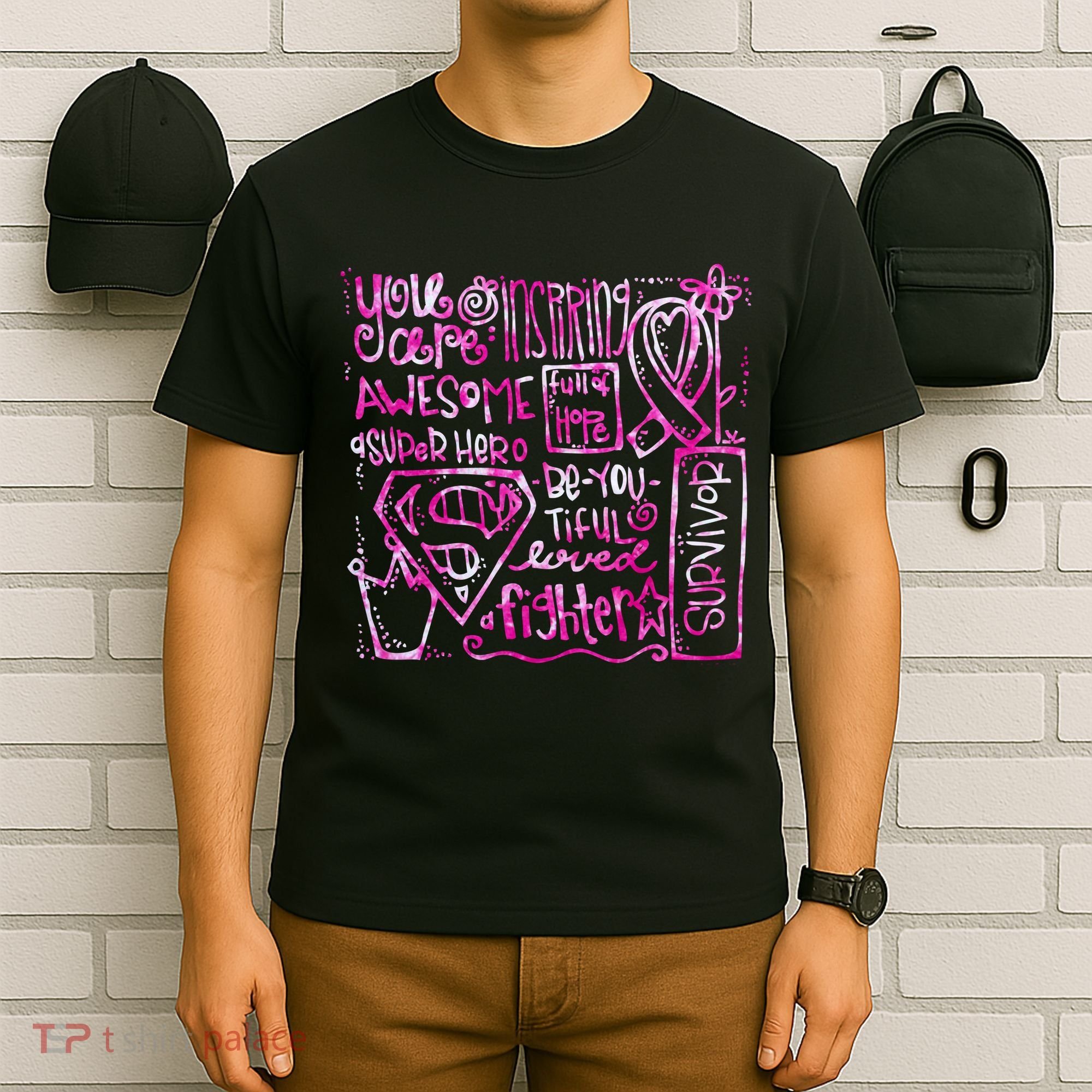 Breast Cancer Awareness Superhero Quotes T-Shirt
