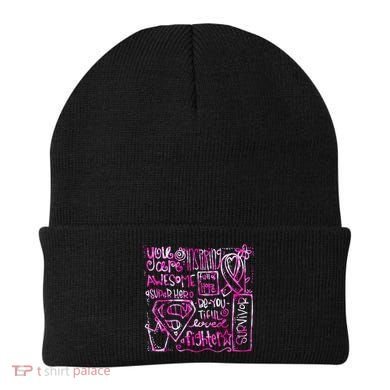 Breast Cancer Awareness Superhero Quotes Beanie
