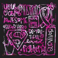 Breast Cancer Awareness Superhero Quotes Beanie thumb 2