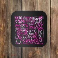 Breast Cancer Awareness Superhero Quotes Coaster thumb 0