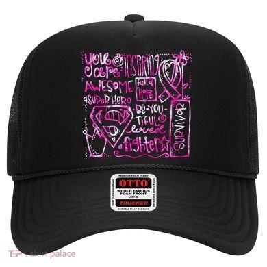 Breast Cancer Awareness Superhero Quotes Hat