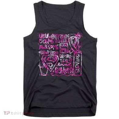 Breast Cancer Awareness Superhero Quotes Tank Top