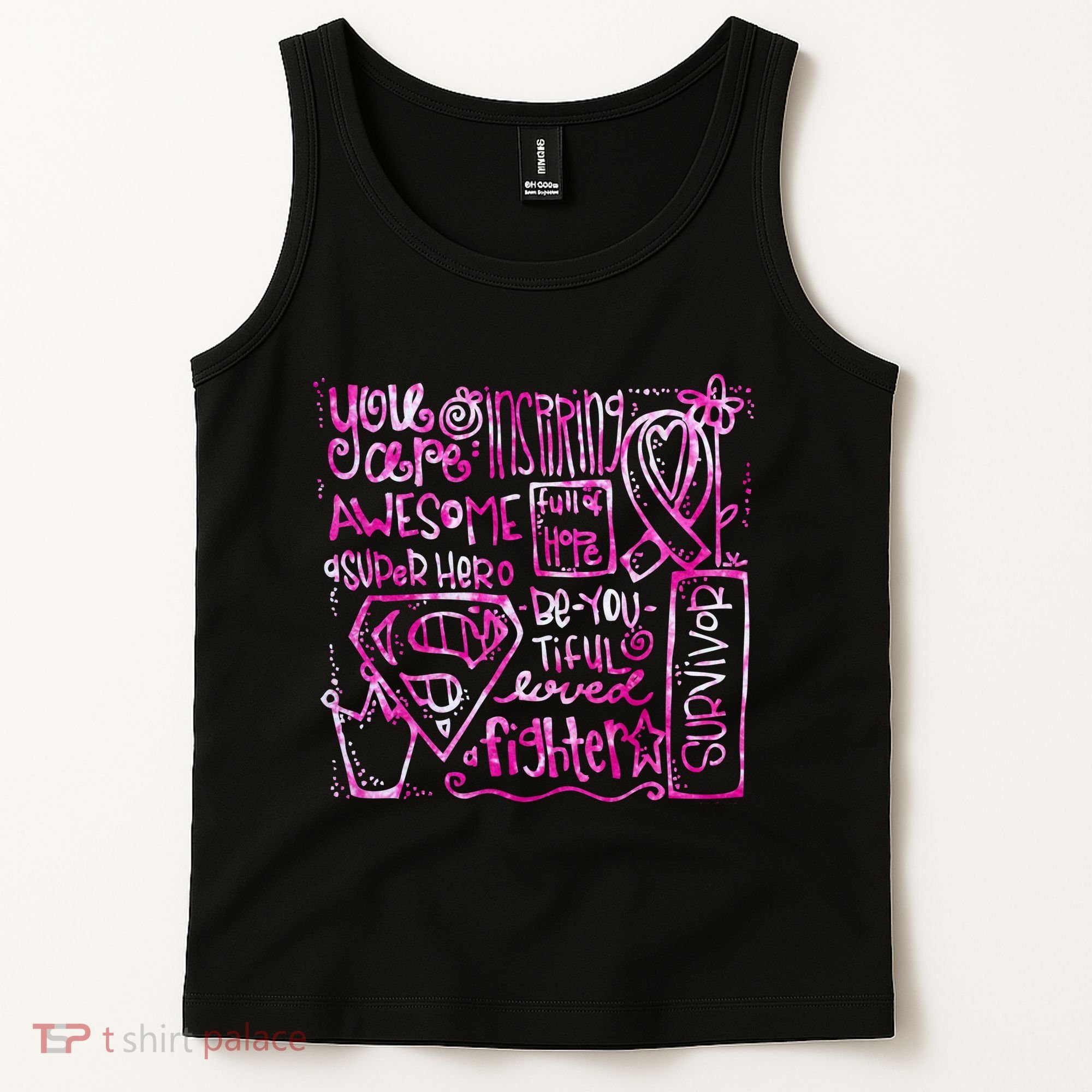 Breast Cancer Awareness Superhero Quotes Tank Top