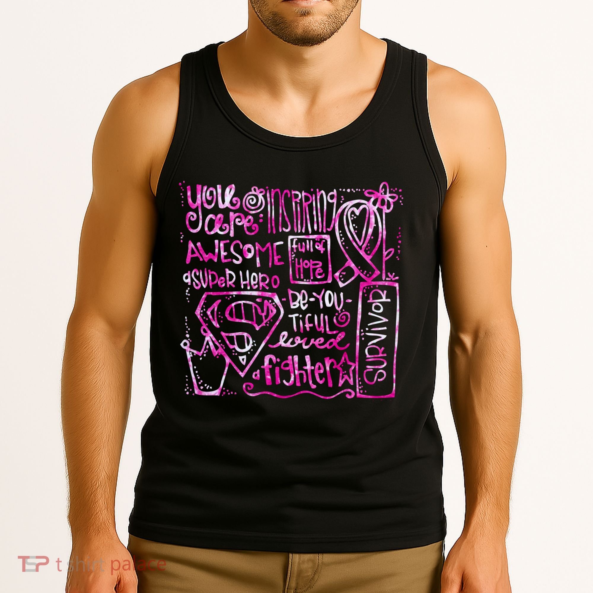 Breast Cancer Awareness Superhero Quotes Tank Top