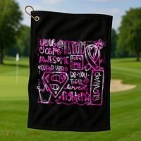 Breast Cancer Awareness Superhero Quotes Golf Towel thumb 1