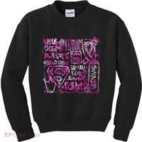 Breast Cancer Awareness Superhero Quotes Kids Sweatshirt thumb 0