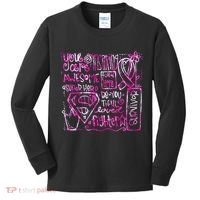 Breast Cancer Awareness Superhero Quotes Kids Long Sleeve Shirt thumb 0