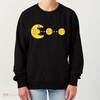 Bitcoin Chases And Eats The Dollar Euro For Crypto Fans Women's Sweatshirt thumb 0