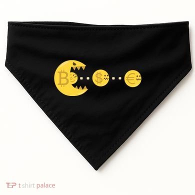 Bitcoin Chases And Eats The Dollar Euro For Crypto Fans USA-Made Doggie Bandana