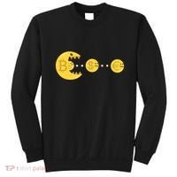 Bitcoin Chases And Eats The Dollar Euro For Crypto Fans Sweatshirt thumb 0