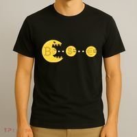 Bitcoin Chases And Eats The Dollar Euro For Crypto Fans T-Shirt thumb 3
