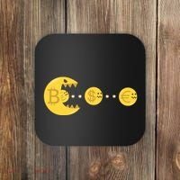 Bitcoin Chases And Eats The Dollar Euro For Crypto Fans Coaster thumb 0