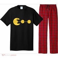 Bitcoin Chases And Eats The Dollar Euro For Crypto Fans Pajama Set thumb 0