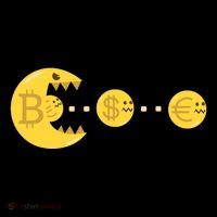 Bitcoin Chases And Eats The Dollar Euro For Crypto Fans Women's Hoodie thumb 2