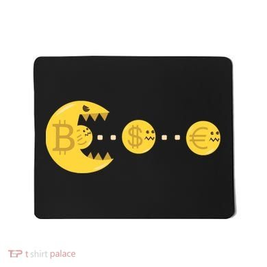 Bitcoin Chases And Eats The Dollar Euro For Crypto Fans Mousepad